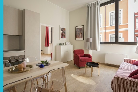 Open-plan dining and living space